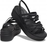 Crocs Brooklyn Strappy Low Wedge W 206751 Black
