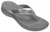 Womens Capri V Sequin Flip Silver